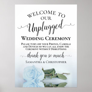 Poster Cérémonie de Mariage Dusty Blue Rose Chic Unplugge