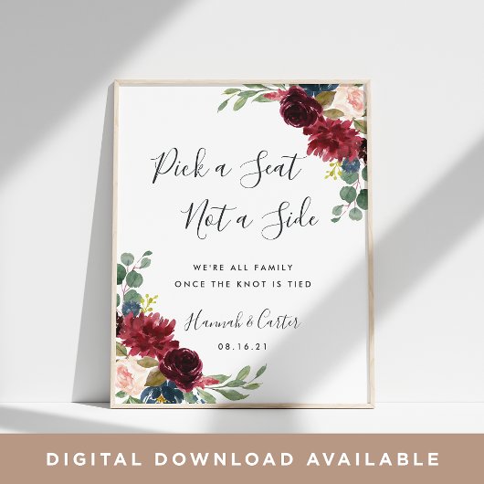 Poster Cérémonie de Mariage en fleurs radiantes