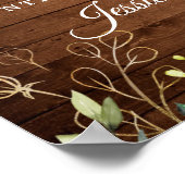 Poster Cérémonie de Mariage Floral de Roses Blanches (Coin)