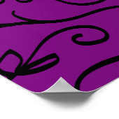 Poster Cérémonie de Mariage gothique du coeur pourpre et (Coin)