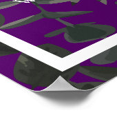 Poster Cérémonie de Mariage gothique Rose violet et noir (Coin)