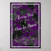 Poster Cérémonie de Mariage gothique Rose violet et noir (Devant)