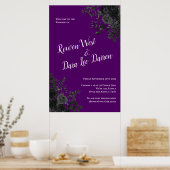 Poster Cérémonie de Mariage gothique Rose violet et noir (Cuisine)