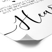 Poster Cérémonie de Mariage Mémorial Cœurs Pour Toujours  (Coin)