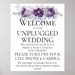 Poster Cérémonie de Mariage non branchée gris d'argent vi
