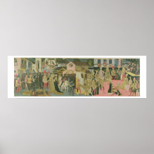 Poster Cérémonie de mariage peinte sur le panneau en cass