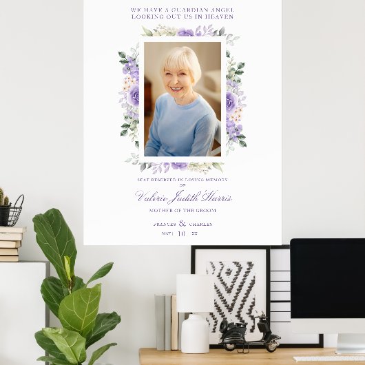 Poster Cérémonie de mariage souvenir photo des êtres cher (Bureau à domicile)