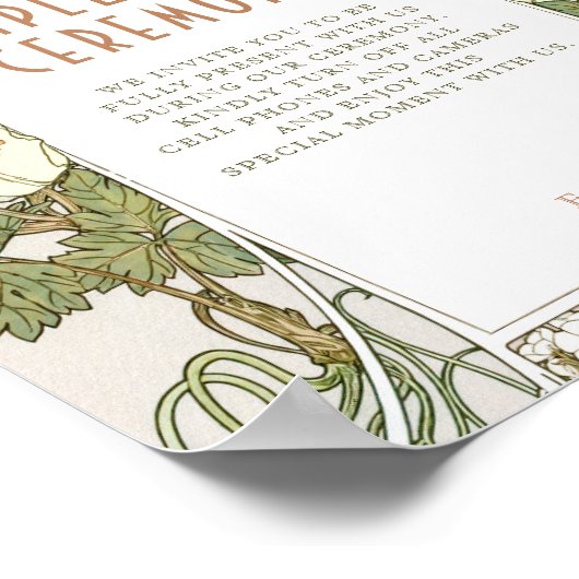 Poster Cérémonie débranchée Panneau vert Art Nouveau Vint (Coin)