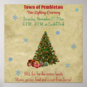 Poster Cérémonie d'éclairage des arbres de ville modifiab (Devant)