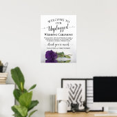Poster Cérémonie du Mariage débranché du Rose Royal viole (Bureau à domicile)