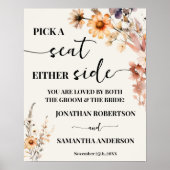 Poster Cérémonie du Mariage fleur sauvage de choisir un s (Devant)