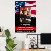 Poster Cérémonie funèbre à la mémoire des pompiers (Bureau à domicile)
