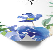 Poster Cérémonie Mariage de Blue Hydrangeas Floral Unplug (Coin)