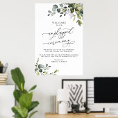 Poster Cérémonie Mariage de Eucalyptus Green Unplugged (Bureau à domicile)