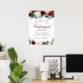 Poster Cérémonie Mariage débranchée de Blush Navy de Bour (Bureau à domicile)