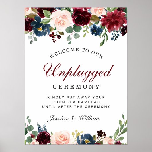 Poster Cérémonie Mariage débranchée de Blush Navy de Bour (Devant)