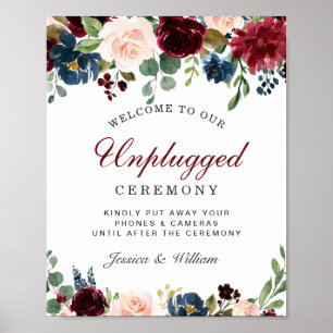 Poster Cérémonie Mariage débranchée de Blush Navy de Bour