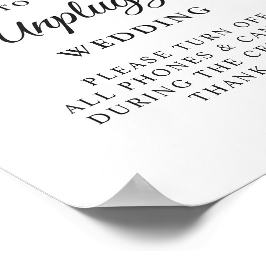 Poster Cérémonie Mariage débranchée de verdure (Coin)