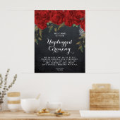 Poster cérémonie mariage débranchée signe rouge roses flo (Cuisine)