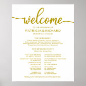 Poster Cérémonie mariage Programme Calligraphie d'or (Devant)