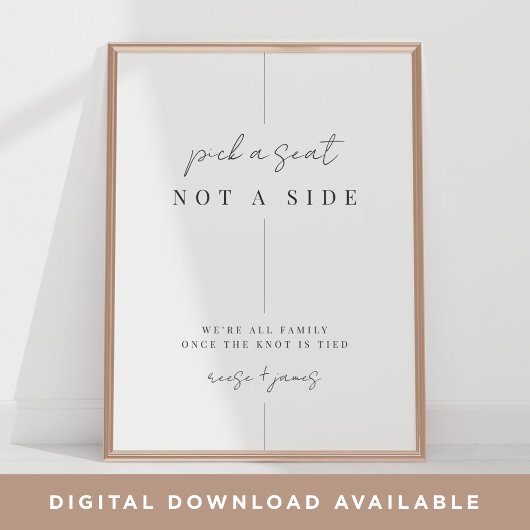 Poster Cérémonie minimaliste de Mariage moderne