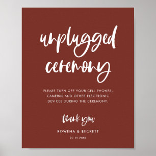 Poster Cérémonie moderne élégante en terre cuite Unplugge