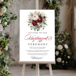 Poster Cérémonie Non Branchée Burgundy Blush Élégant