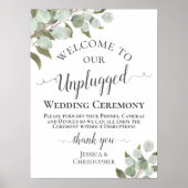 Poster Cérémonie Rustique de Mariage Eucalyptus Boho débr (Devant)