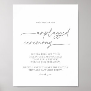 Poster Cérémonie simple et minimaliste en gris sourd non 