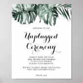 Poster Cérémonie tropicale de verdure blanche florale déb (Devant)