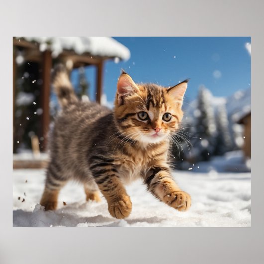 Poster *~* Cerf à neige 5:4 Chat Kitten AP68 (Devant)