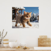 Poster *~* Cerf à neige 5:4 Chat Kitten AP68 (Cuisine)
