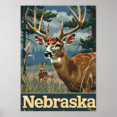 Poster Cerf à queue blanche du Nebraska (Devant)