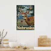 Poster Cerf à queue blanche du Nebraska (Cuisine)