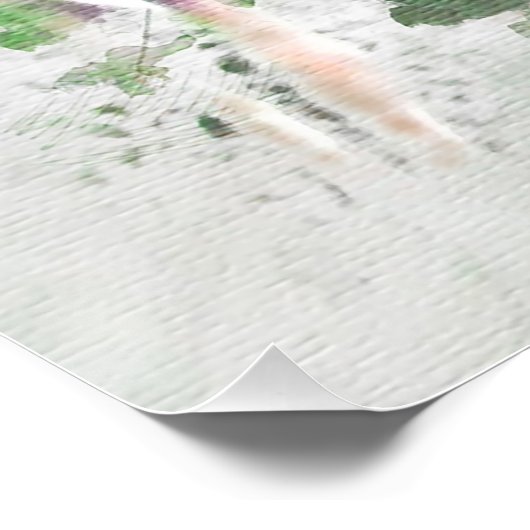 Poster Cerf à queue blanche en aquarelle (Coin)