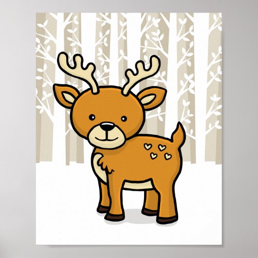 Poster Cerf Animal de la Forêt (Devant)