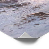 Poster Cerf avec troupeau en hiver (Coin)