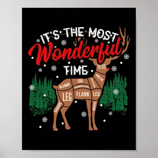 Poster Cerf Bbq Funny Grill Bbq Pitmaster Christmas Rb (Devant)