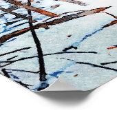 Poster Cerf blanc en peinture d'aquarelle de neige (Coin)