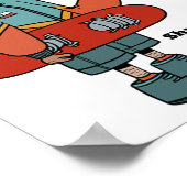 Poster Cerf cool Avec Snowboard (Coin)