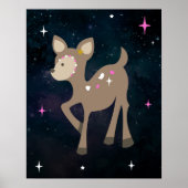 Poster Cerf Cosmique Sauvageonne Fille Nursery (Devant)