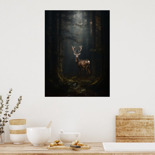 Poster Cerf dans la forêt (Cuisine)