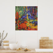 Poster Cerf dans la Forêt Franz Marc (Cuisine)