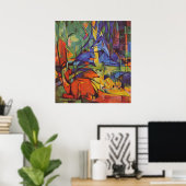 Poster Cerf dans la Forêt Franz Marc (Bureau à domicile)