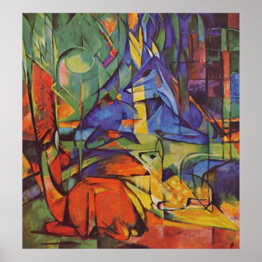 Poster Cerf dans la Forêt Franz Marc (Devant)