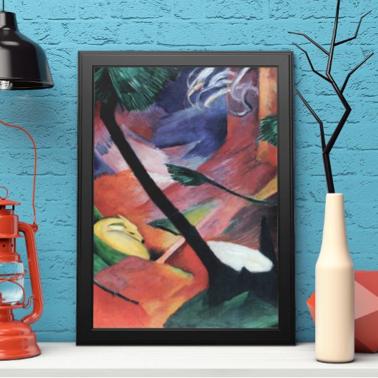 Poster Cerf dans la forêt II de Franz Marc; Reh im Walde