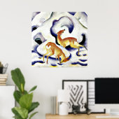 Poster Cerf dans la neige par Franz Marc (Bureau à domicile)