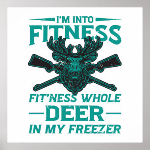 Poster Cerf Dans Mon Congélateur - amateur de chasse