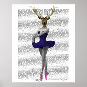 Poster Cerf de Ballerina en bleu