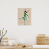 Poster Cerf de ballet en vert (Cuisine)